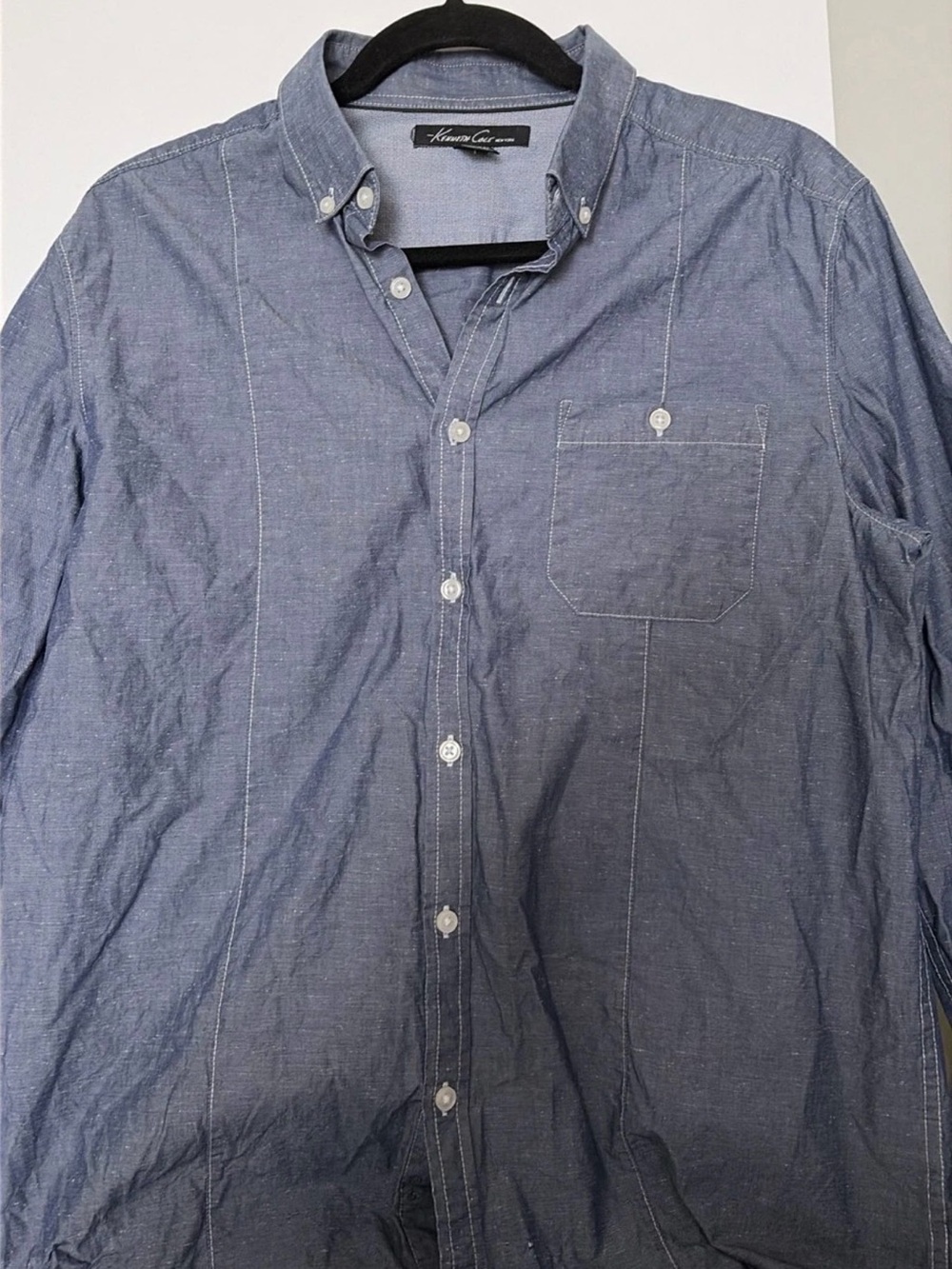 Kenneth Cole New York Lightweight Blue Button-Down Shirt